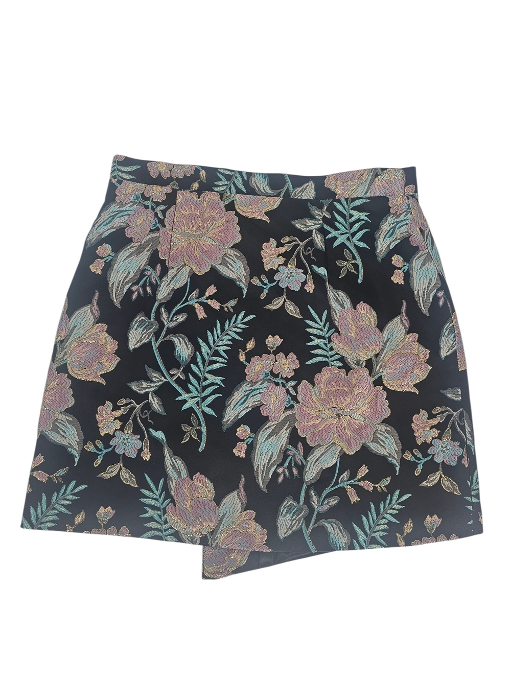 Willow & Clay Floral Jacquard Mini Skirt Cottagecore Tapestry Brocade - Picture 2 of 6
